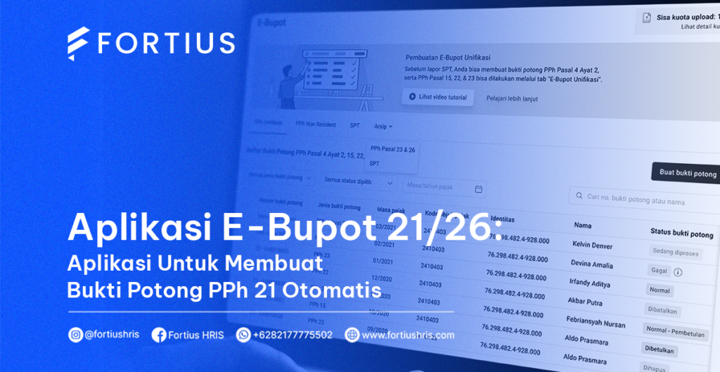 Aplikasi E-Bupot 21/26: Aplikasi Untuk Membuat Bukti Potong PPh 21 Otomatis